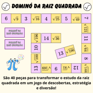 Dominó da Raiz Quadrada – Jogo Matemático em PDF