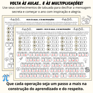 Frase Secreta – Tabuada e Volta às Aulas