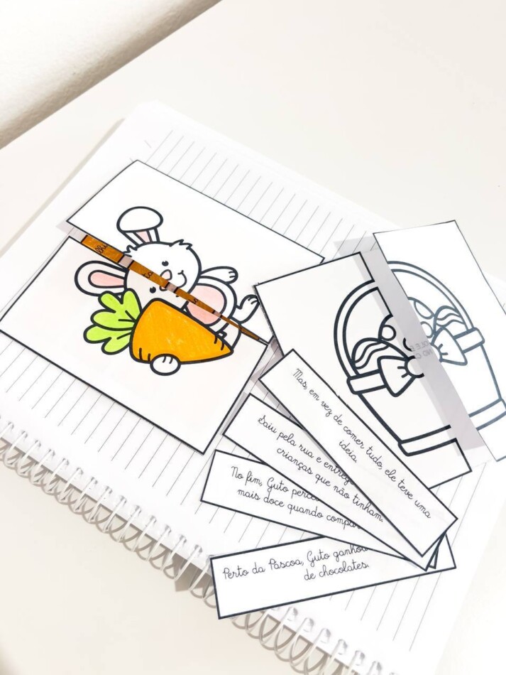 Textos Fatiados de Páscoa (Letra Cursiva)