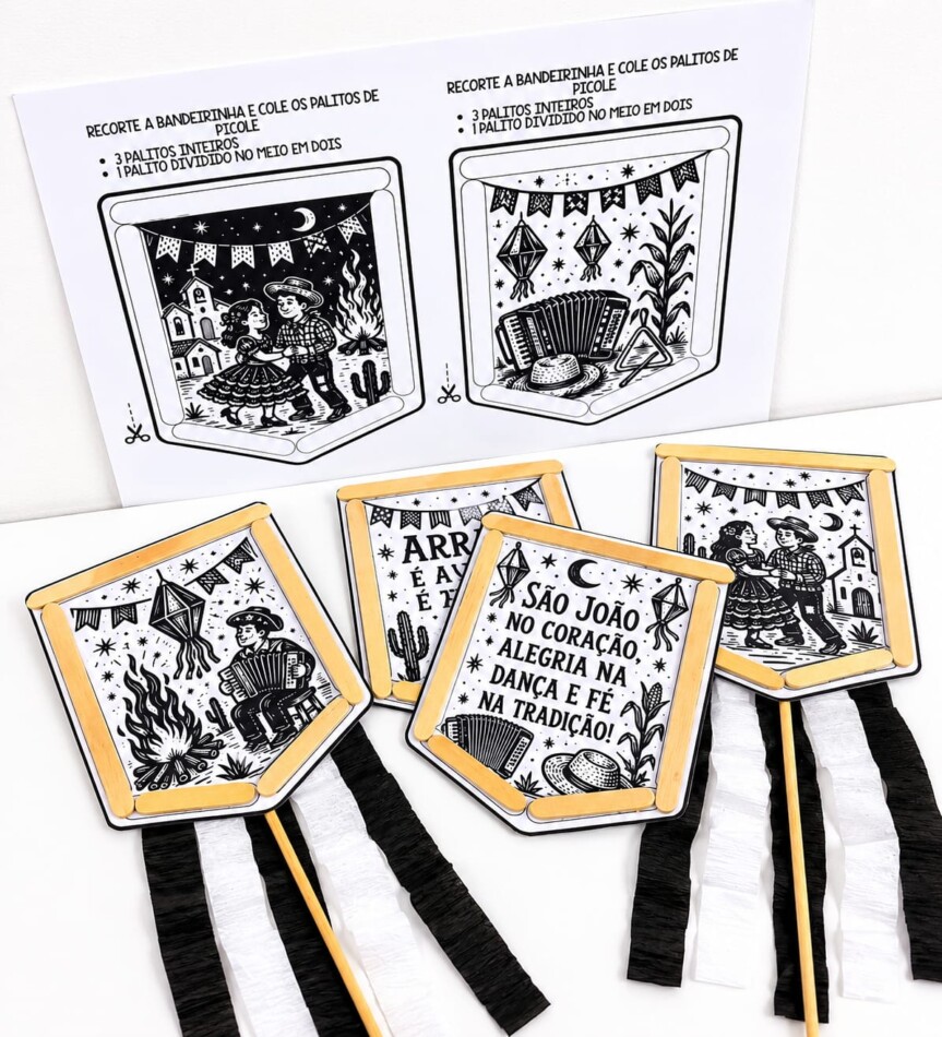 Bandeirinhas de Cordel Junino