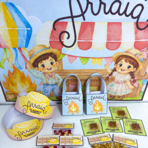 Kit Festa Junina: Painel e Lembrancinhas