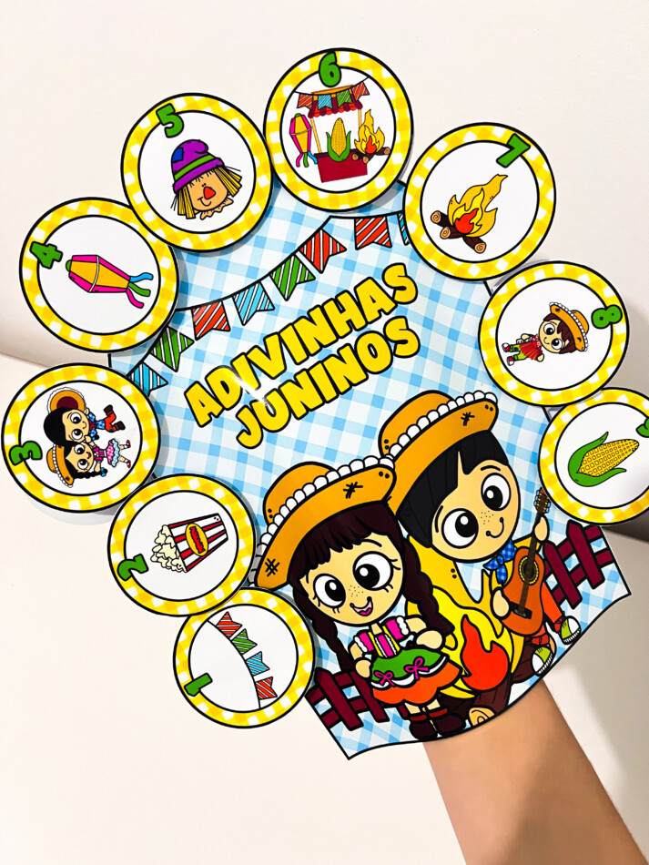 Adivinhas Juninas para imprimir | Luva interativa de Festa Junina