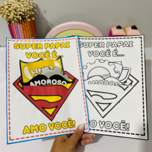 Cartão Interativo Dia dos Pais para Imprimir – Super Papai | Dia dos Pais EFAI