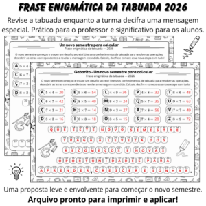 Frase Enigmática da Tabuada | Volta às Aulas 2026