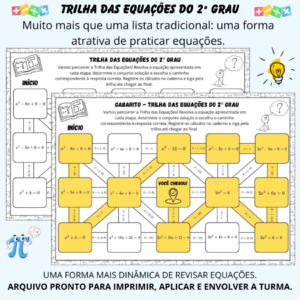 Trilha das Equações do 2º Grau – Atividade com Gabarito para Imprimir