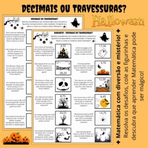 Decimais ou Travessuras? — Álbum de Figurinhas com Problemas de Matemática para o Halloween