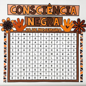 Painel Caça-Palavras Consciência Negra para Imprimir | EFAI